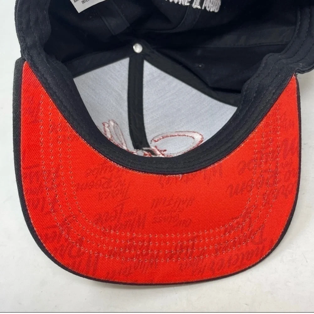 Stoli Stolichnaya Vodka Baseball Cap Snap Back Black Hat Embroidered Red Logo FS